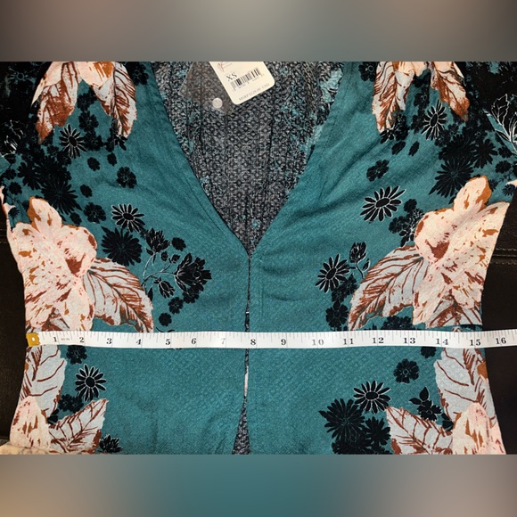 Free People NWT Mikayla Floral Print Tunic Long Sleeve Blouse Size XS/Small - Picture 10 of 16